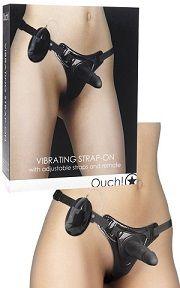 Penis na pasku Vibrating Strap On Black